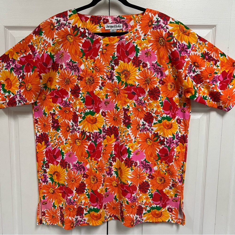 Jacque & Koko Floral Print Top Women’s 14-16